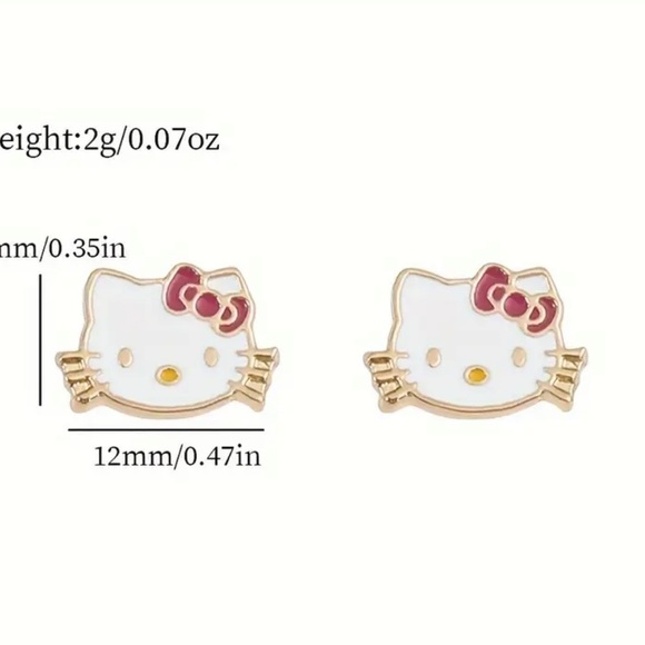NEW 2pcs/Set Hello Kitty Pendant Necklace & Earrings - Picture 4 of 6